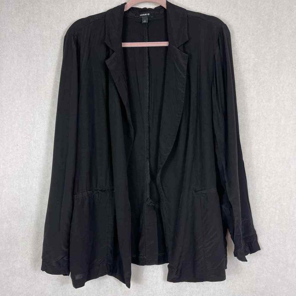 Torrid Open Front Classic Black Blazer Thin Unlined Womens Plus Size 1X